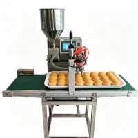 Machine de remplissage semi-automatique pour barquettes de cupcakes, gâteaux ronds, gâteaux étoilés, confitures, biscuits, biscuits au chocolat, madeleines, mousses et puddings