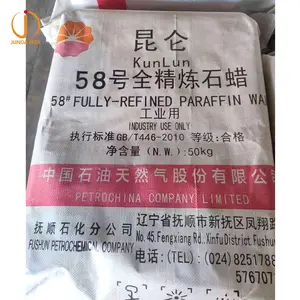 Parafina vela Chine Kunlun cire de paraffine entièrement raffinée semi raffinée 58 60 pour la fabrication de bougies Vente en gros