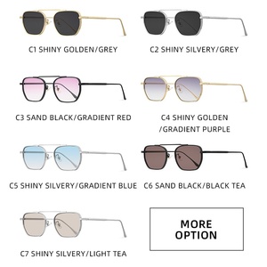 Sunray Minimal Line <b>Retro</b> Vibe Hip Hop <b>Sunglasses</b> Gen Z Trendy Street Snap Look Unisex Fashion Daily Wear Style - Product Image 3