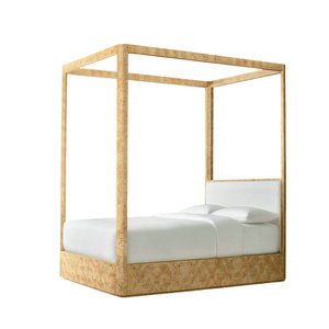 Minimalist Burl Wood Veneer Bedroom Furniture Fabric Upholstered King <strong>Canopy</strong> <strong>Bed</strong> <strong>Frame</strong> <strong>Queen</strong> Size Princess <strong>Bed</strong> <strong>Canopy</strong> for Kids - Product Image 1