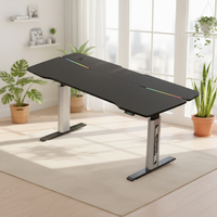 Bureau debout électrique en aluminium AOR ESPORT S1 à double moteur - Design moderne, réglage intelligent, bureau de travail pour la maison, la chambre ou le bureau