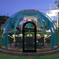Maison complète, tente dôme de glamping Mars préfabriquée en PC transparent et étanche pour hôtels, complexes hôteliers, jardins, matériau de couverture en polycarbonate