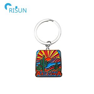 Fabbricazione di metallo americano provincia Arizona stato mappa portachiavi Llavero bandiera personalizzata Arizona portachiavi stella del <span class=keywords><strong>sole</strong></span> Arizona - Product Image 6