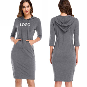 2023 Long T-shirt à la mode brodé grande taille à manches longues strass robes <span class=keywords><strong>Nud</strong></span> longue robe à capuche pour les femmes - Product Image 1