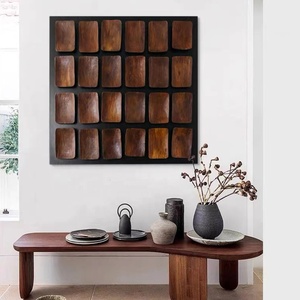 黒木の壁飾り 木彫りアート装飾 モダン幾何学模様 3Dウォールアート 壁飾り - Product Image 6