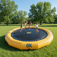 Trampoline flottant gonflable aquatique combiné, matériau PVC 0,9 mm, certifié CE, souffleur inclus, 3m/5m, antidérapant, pour jeux aquatiques commerciaux