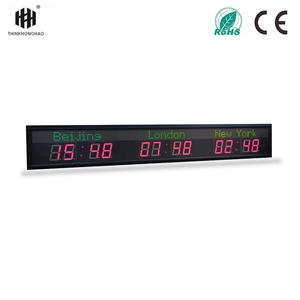 [Personal Customization] nuovo moderno a parete 3-time Zone rosso LED digitale mappa del mondo orologio, conveniente, preciso e piccolo errore - Product Image 6