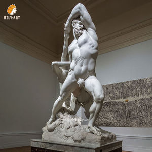 Esculturas de piedra grandes de tamaño natural talladas a mano Hércules Slaying Centaur Nessus estatua de mármol para exposición - Product Image 5