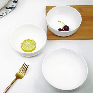 Vente en gros de vaisselle de restaurant avec logo personnalisé, bols ronds en céramique pour dîner, soupe de riz, 4.5/5/6/7/8 pouces, blanc uni - Product Image 4