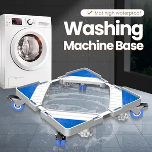 Wholesale Adjustable Multi-function Mobile Washing Machine Base Fridge Stand Roller With 4 Wheels 4 Feet