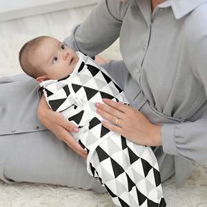 Cotton Baby Sleep Sack Adjustable Velcro <b>Swaddle</b> <b>Blanket</b> Improves Sleep & Calms Startle Reflex - Product Image 1