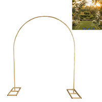 Arche de mariage de luxe en fer doré de 2,4 m, arche semi-circulaire détachable, support mobile, décoration de cérémonie, vente en gros OEM