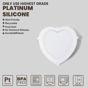 Moldes de Goma <span class=keywords><strong>NICOLE</strong></span> Classic Heart Tray para Bandejas de Concreto, Cemento y Yeso, Decoración de Escritorio Hecha a Mano, No Tóxica, Resistente al Calor - Product Image 4
