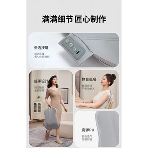 หมอนนวดไบชูเด้ สีเทา ชาร์จไฟผ่าน USB พร้อมระบบทำความร้อน สำหรับนวดเอว ใช้ได้ทั้งที่บ้านและในรถยนต์ - Product Image 4