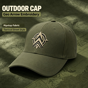 Gorra de béisbol táctica para hombre, personalizada, con logotipo de brújula con <span class=keywords><strong>flecha</strong></span> bordada en 6 paneles, correa trasera ajustable, color verde. - Product Image 3