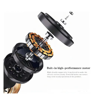 Ventilatore da soffitto a 4 pale nero e trasparente con telecomando Bluetooth e pale retrattili per la casa o l'ufficio - Product Image 3