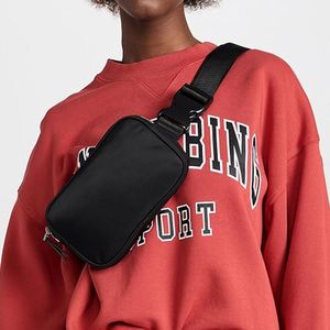 Keymay Custom Letter Nylon Black Casual Waterproof Outdoor Sports Zip Crossbody Waist Pack Men Women Durable Travel - Product Image 1