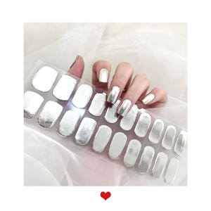 Autocollants pour ongles en plastique 3D pré-cuites effet chrome, couvrance totale, personnalisables, sans UV, sans lampe UV, DIY Noël - Product Image 1