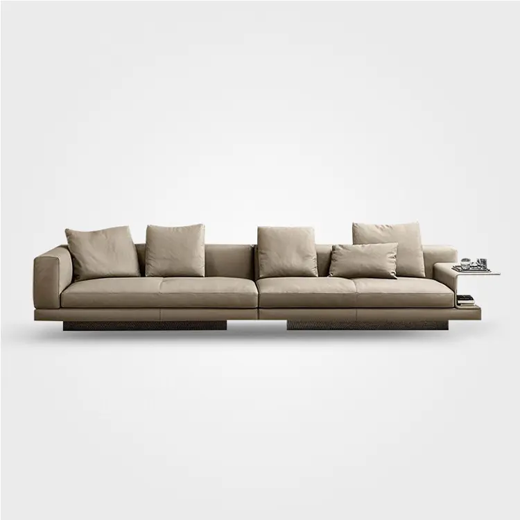Wosen high quality large leather home luxury Italian modern sofa design furniture
