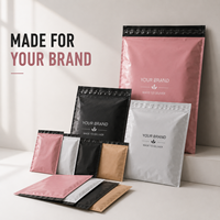Enveloppes en polyéthylène roses imprimées sur mesure, auto-adhésives, emballage de luxe pour boutique, pour l'expédition de produits de mode en e-commerce avec logo personnalisé