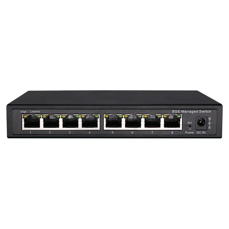 Browser Web Smart Switch Dukungan QOS IEEE802.1Q VLAN Port Cermin Rentang Pohon Port Batang 8 Port Managed Switch