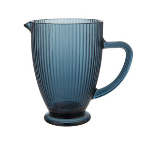 Jarra de vidrio de colores con rayas verticales, jarras de vidrio de 1300ml, jarra de soporte de vidrio para bebidas de grado alimenticio, cristalería sólida - Product Image 1