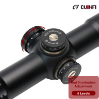 Lunette de visée tactique 1-6X24 SFP LPVO avec illumination IR rouge, tube de 30 mm en alliage d'aluminium, réticule BDC, accessoires de chasse optiques