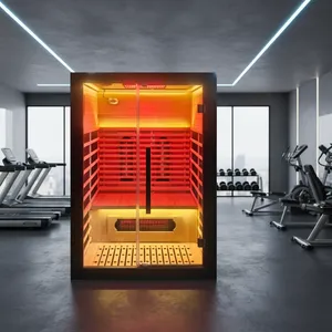 Fournisseur OEM de sauna infrarouge intérieur en bois de hemlock pour 2 personnes avec panneau de commande - Product Image 1