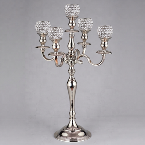 Lustre en aluminium fait main, finition nickel, 52 cm, centre de table pour mariage, Saint-Valentin, Pâques, Noël - Product Image 1