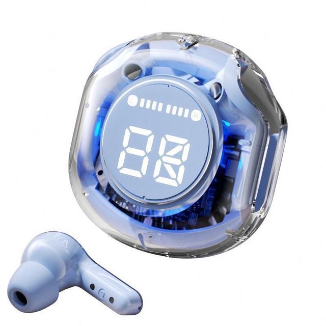 New Stainless Steel Sports Headset Digital Display Lightweight High-value Transparent Second-generation