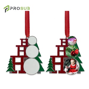 Adornos Sublimables al por Mayor Prosub, Piezas en Blanco de Aleación de Zinc para Colgar en el Árbol de Navidad, Decoración DIY con Transferencia de Calor, Colgantes Navideños - Product Image 1
