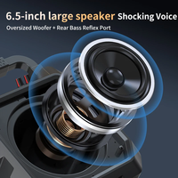 Enceinte Karaoké Portable BT 5.1 avec Poignée, Micros Sans Fil, 10W, Boombox 6.5 pouces, Haute Fidélité, Basses Puissantes, pour Fêtes Intérieures et Extérieures, KTV