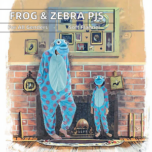Vente flash : Peignoirs en flanelle à capuche avec motif de grenouille et de zèbre, doux, taille 2XL/XL, pyjamas pour hommes, femmes et enfants, pyjamas de mascotte - Product Image 3