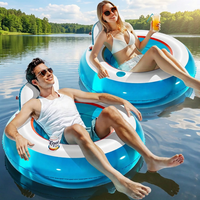 Lot de 2 chaises flottantes gonflables en PVC personnalisées, avec dossier et accoudoirs, 44 pouces, porte-gobelet, pour l'extérieur, vente en gros directe usine