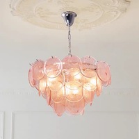 Lustre LED en verre de luxe léger pour villa postmoderne américaine, idéal pour salon, escalier en colonne, chambre créative et salle à manger simple.