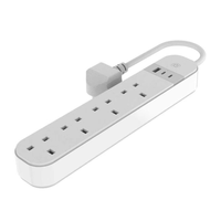 UK Smart Verlängerungskabel |   4-fach Steckdosenleiste mit Kabel, Fernbedienung, Timer und Countdown-Funktion