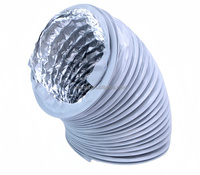Conduit d'air flexible en PVC-gris et feuille d'aluminium pour l'extraction de fumée et l'air conditionné (norme domestique intérieure)
