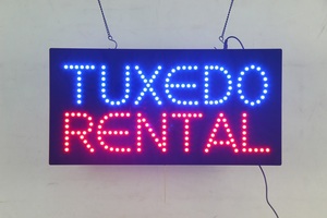 Letrero Led de <span class=keywords><strong>alquiler</strong></span> de esmoquin para interiores de 12x24 pulgadas, cartelera de tienda de ropa abierta Led acrílica - Product Image 2