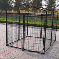 Nichoir pour animaux de compagnie en fer écologique en forme de triangle avec porte coulissante horizontale pour chiens - Design simple pour usage extérieur