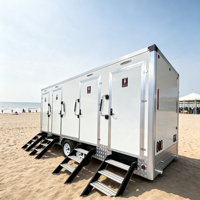 Remolque Sanitario Portátil OEM de Bajo Mantenimiento con Suelo Antideslizante y Lavabo para Zoológicos, Parques Temáticos y Áreas Turísticas