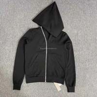 Blouson aviateur classique noir, sweat-shirt ample à capuche zippé en coton biologique Jumbo, sweat à capuche Mountain pour homme