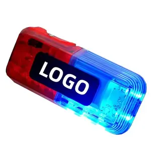 Luz LED impermeable para hombro, luz estroboscópica intermitente roja y azul, luz de advertencia de patrulla