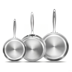8.5-10-12 Inch Tri-Ply Stainless Steel Frying Pan Set, Induction and Space <strong>Saving</strong> <strong>Pots</strong> and Pans Set, RV Camping Cookware - Product Image 2