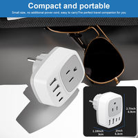 Adaptateur de prise électrique multi-national européen PUJIMAX, adaptateur de voyage universel compact international avec USB et type-C