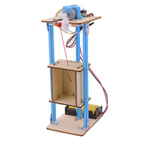 Modèle d'ascenseur en bois pour expérience scientifique, forme géométrique, jouet éducatif STEAM pour jeunes, assemblage créatif
