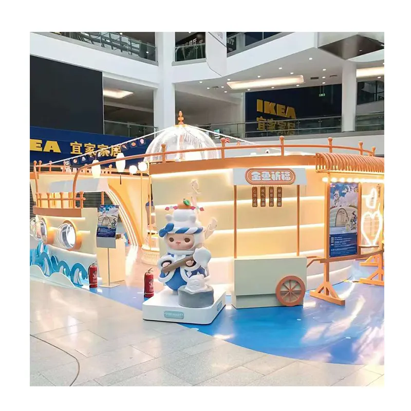 Magasin en forme de bateau personnalisé Décoration intérieure Design Trendy Kids Toy Shop Meubles Présentoir de jouets pour enfants
