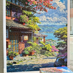 Puzzle en papier Paysage Printanier de Hayao Miyazaki 1000 pièces, jouet anti-stress de qualité supérieure pour adultes, emballage en boîte, DIY - Product Image 3