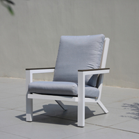 OSMEN Canapé Hami Cadre en aluminium Blanc ou Gris foncé Ensemble de 4 canapés uniques pour terrasse extérieure