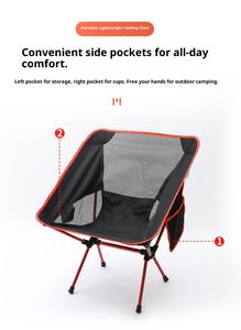 Ngoài trời di động giải trí Bàn gấp mặt trăng ghế hợp kim nhôm Oxford vườn ghế bên túi cắm trại câu cá dã ngoại - Product Image 4