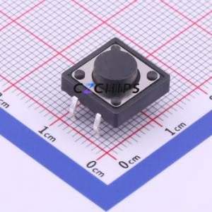 UK-B0224-G5.5-250 Tactile Switch Through hole-4P,12x12mm Switch Single Pole Single Throw Round Button 2.5N Through Hole - Product Image 1